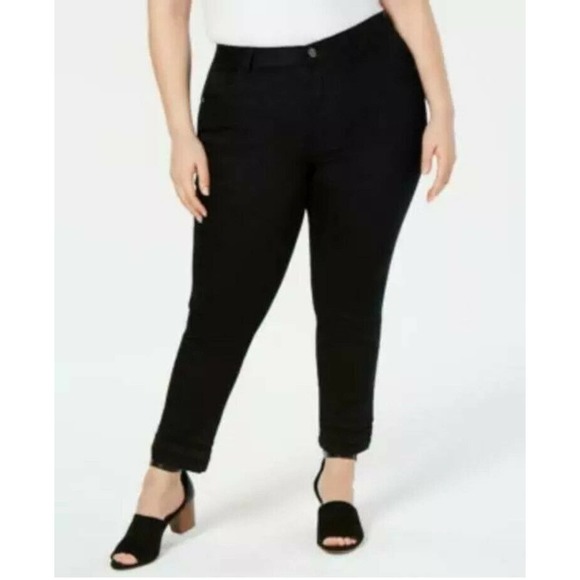 Style & Co Pants Black Crochet-Trim  Plus Size 20W Skinny Stretch - Picture 1 of 12